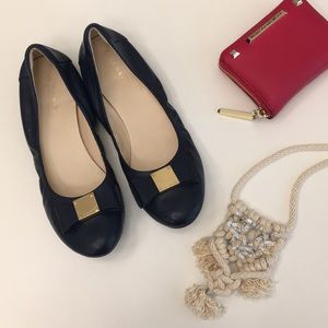 Cole Haan Tali Bow Ballet Flats in Navy Blue